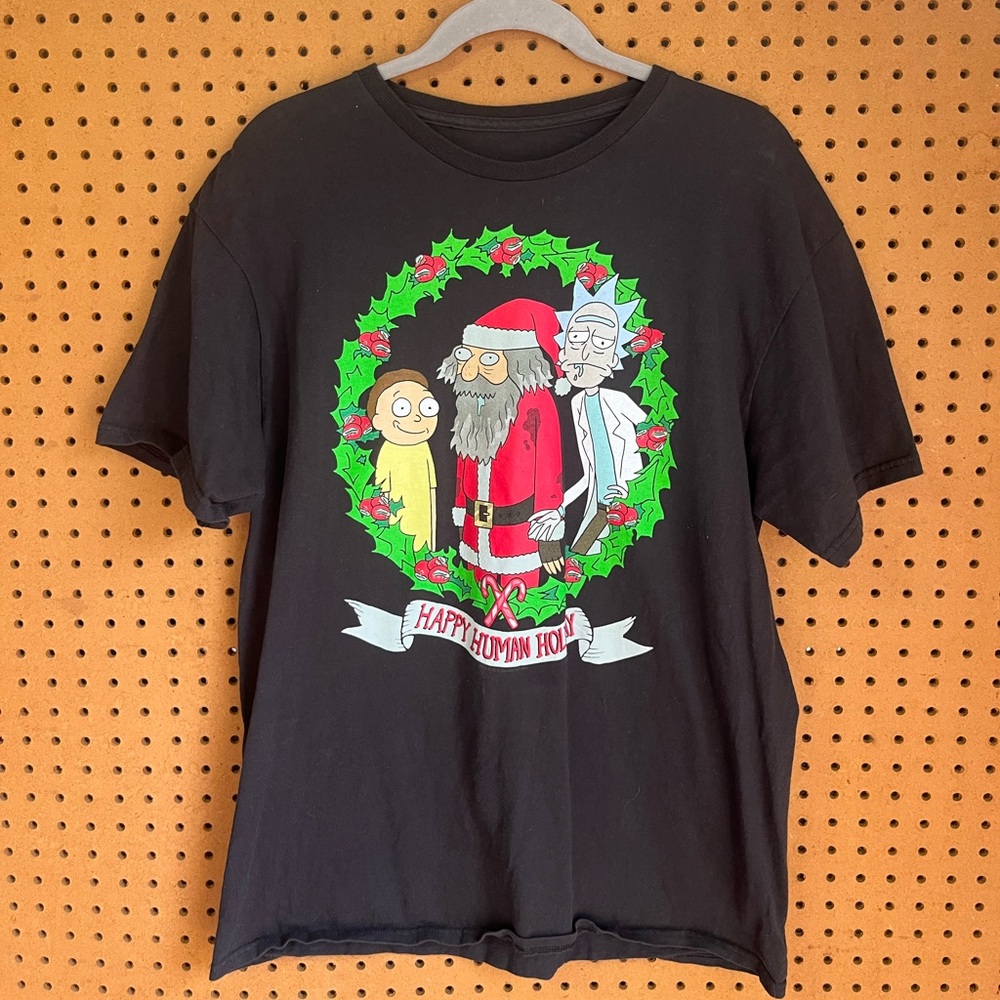 Rick & Morty Christmas “Happy Human Holiday” Tee